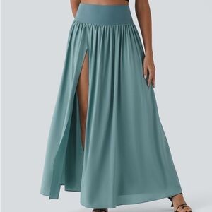 New Halara Breezeful high waisted placated split 2 in q flowy maxi skirt